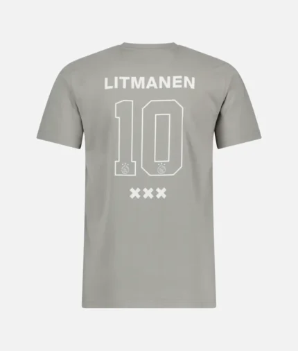 Ajax Amsterdam T Shirt Grey Litmanen 10 (1)