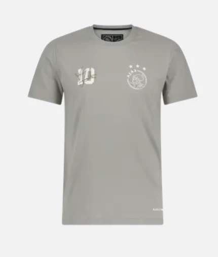 Ajax Amsterdam T Shirt Grey Litmanen 10 (2)