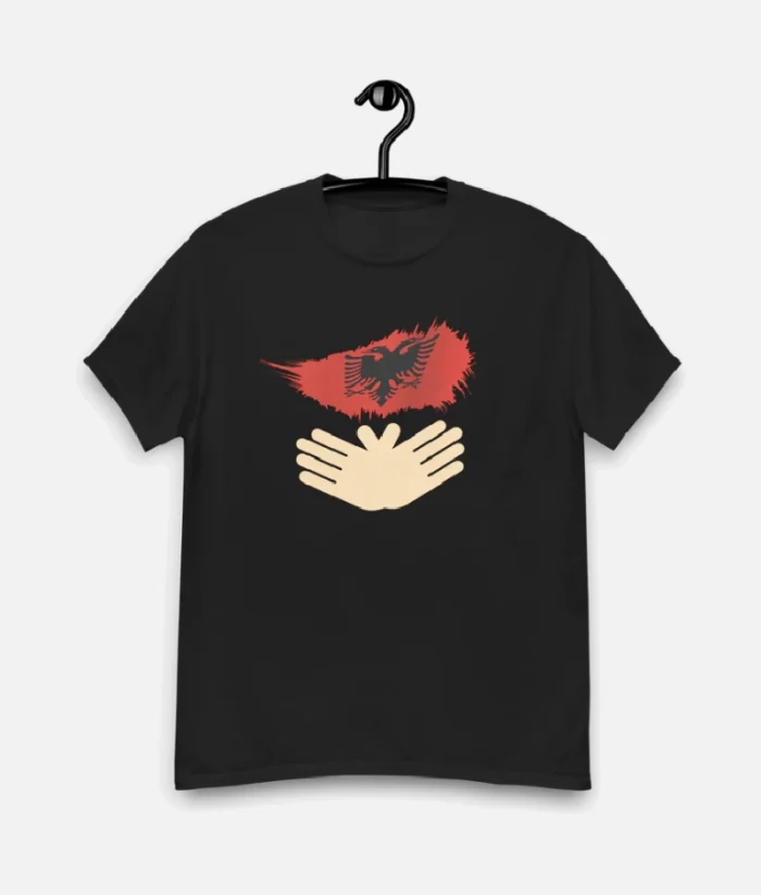 Albanien Albanien Hand T Shirt Schwarz (2)