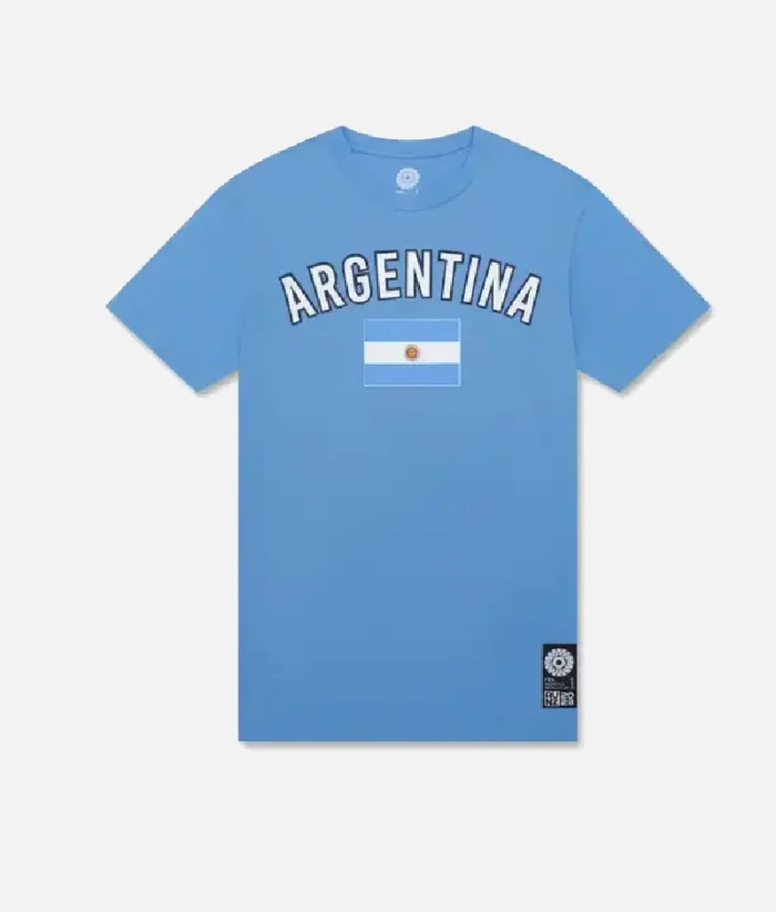 Argentinien WM T Shirt Mit Blauer Flagge (2)