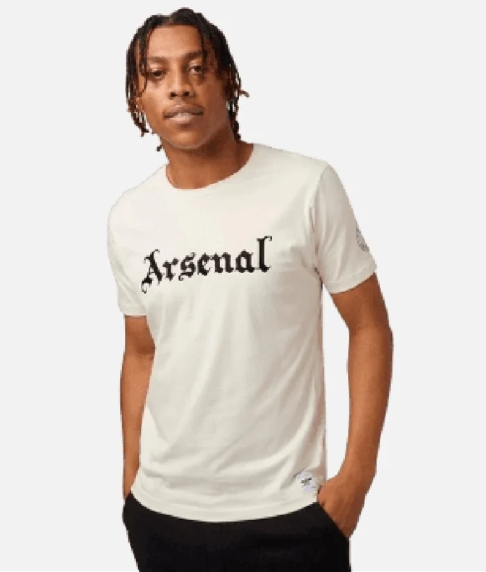 Arsenal 1886 Gothic Text T Shirt Creme (1)