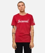 Arsenal 1886 Gothic Text T Shirt Rot (1)