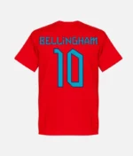 Bellingham England Team 10 T Shirt Rot (2)