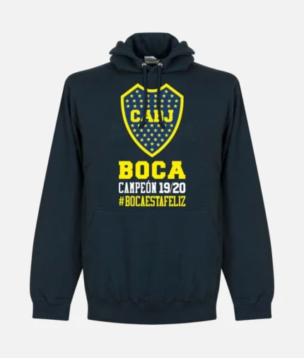 Boca Campeon #BocaEstaFeliz Hoodie Marine Blau (2)