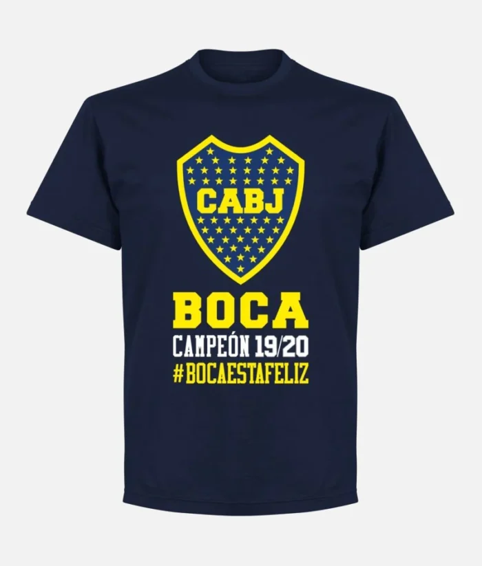Boca Campeon #BocaEstaFeliz T Shirt Marine Blau (1)