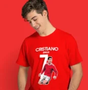 Cristiano Ronaldo 7 Rot T Shirt (1)