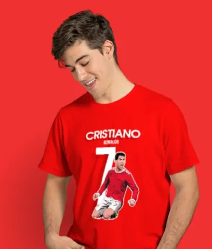 Cristiano Ronaldo 7 Rot T Shirt (1)