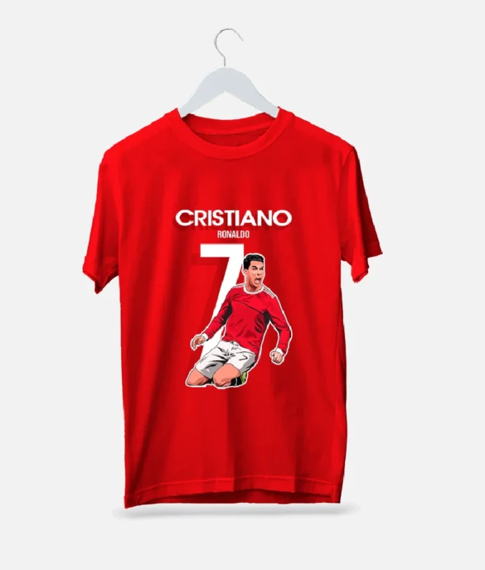 Cristiano Ronaldo 7 Rot T Shirt (2)