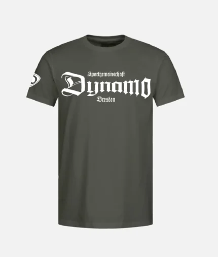 Dynamo Dresden Old School T Shirt Olive (2)