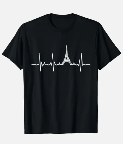 Ich liebe Paris Heartbeat Eiffelturm Frankreich T Shirt (1)
