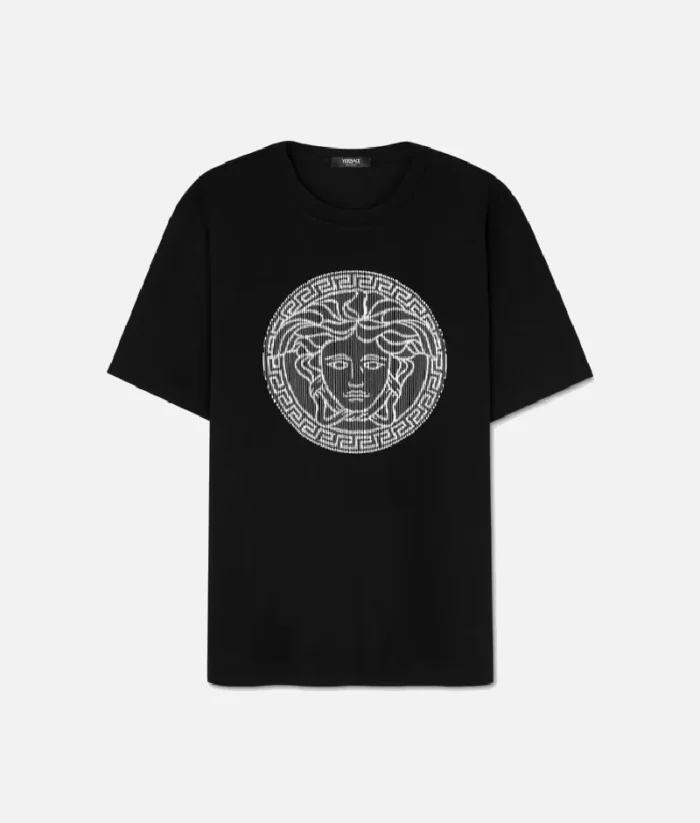 Italien Versace Embroidered Medusa Sliced T Shirt (2)