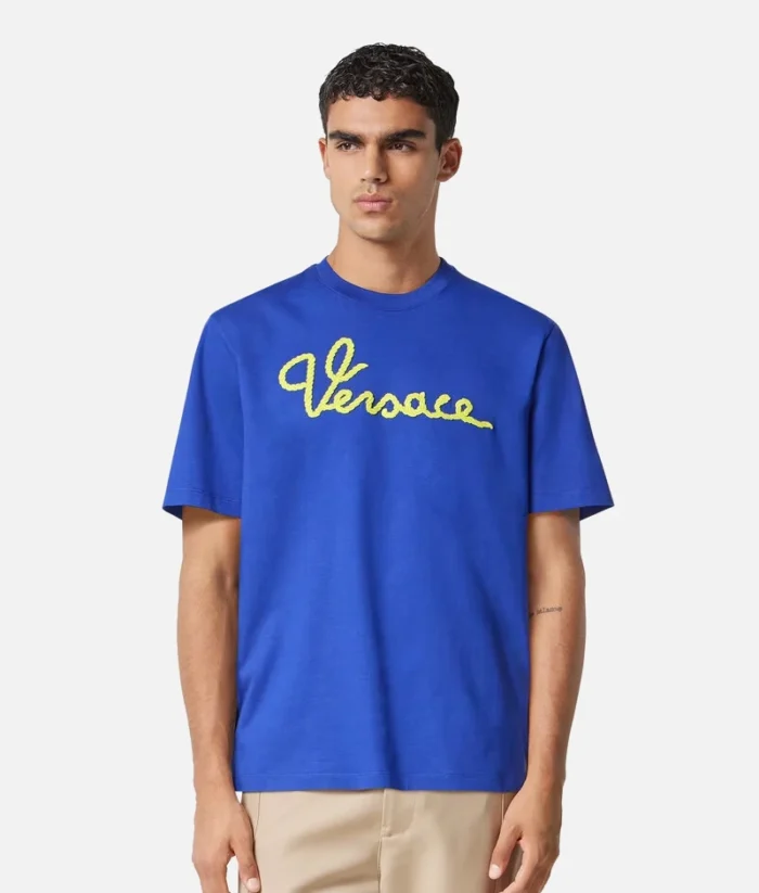 Italien Versace Nautical Logo T Shirt Blau (1)
