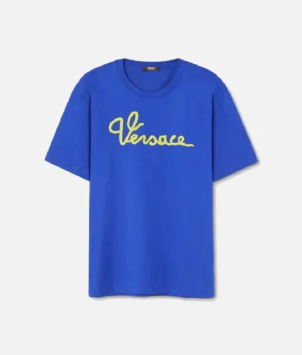 Italien Versace Nautical Logo T Shirt Blau (2)