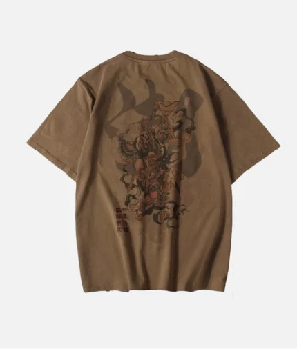 Japan Samurai T Shirt Braun (2)