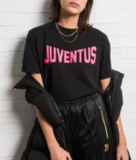 Juventus Icon T Shirt Fuchsia Fluo Schwarz (1)