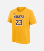 Lakers LeBron James Jugend T Shirt Gold (2)