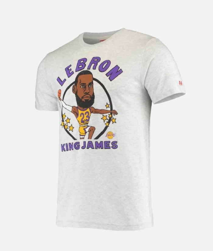 Lakers LeBron James Vintage Logo T Shirt Grau (2)