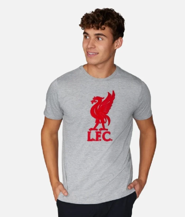 Liverpool Liverbird T Shirt Applikation Grau (2)