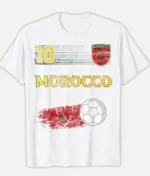 Marokko Flagge Fußball T Shirt Weiß (1)