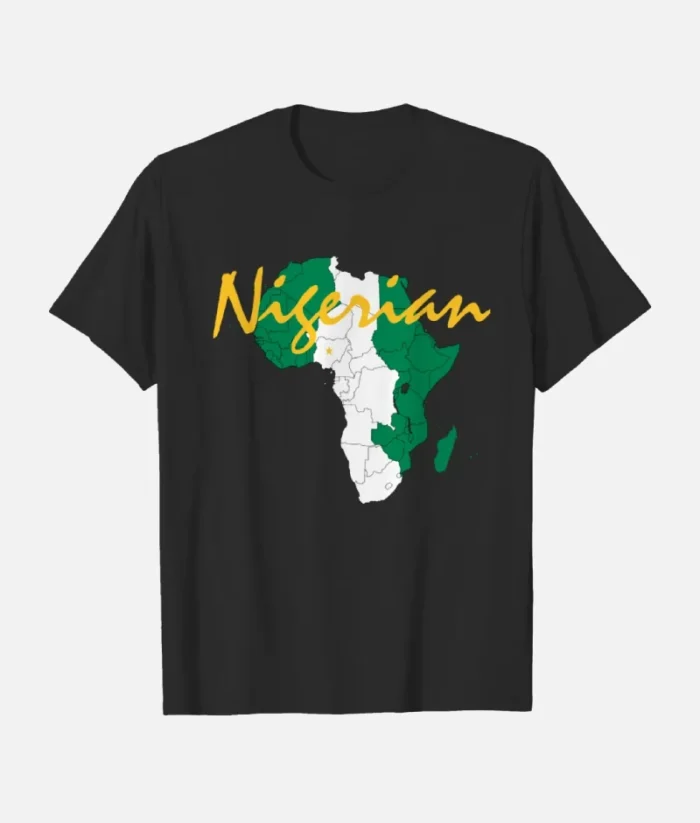 Nigeria Landkarte T Shirt Schwarz (2)
