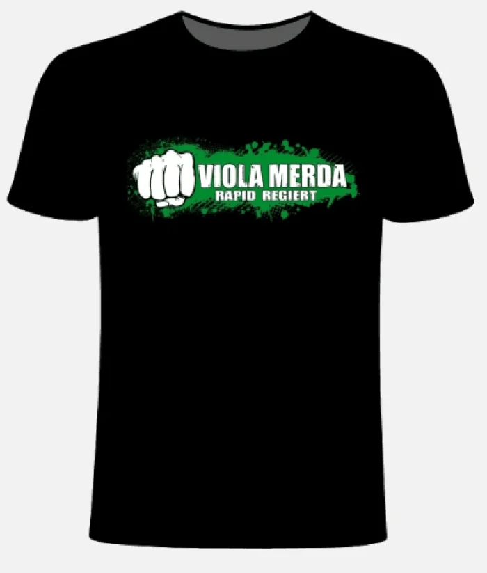 Nürnberg Viola Merda Rapid Regiert T Shirt Schwarz (1)