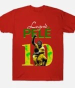 Pele Legend T Shirt Rot (1)