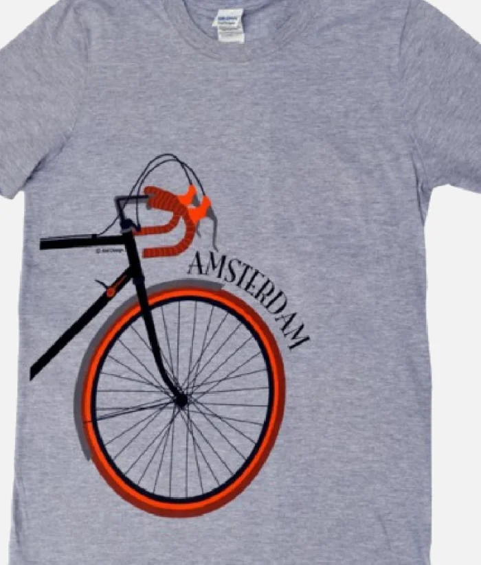 Rennrad Amsterdam T Shirt Grau (1)