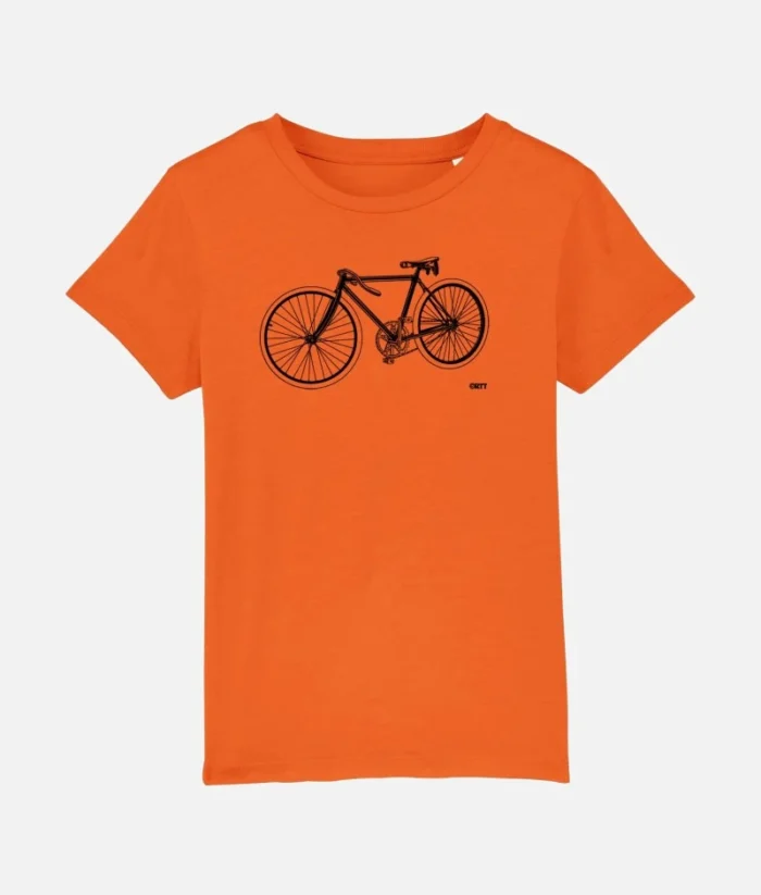 Rennrad Fahrrad Retro T Shirt Orange (2)