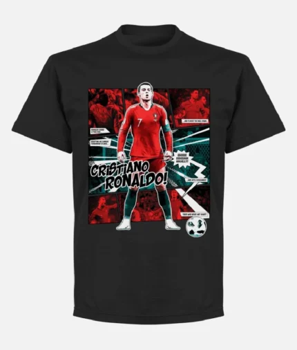 Ronaldo Comic T Shirt Schwarz (1)