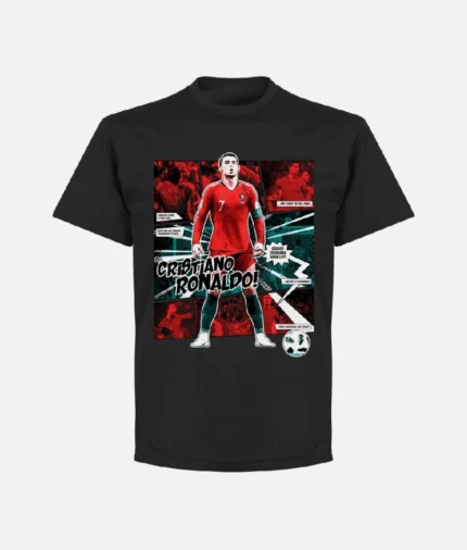 Ronaldo Comic T Shirt Schwarz (2)