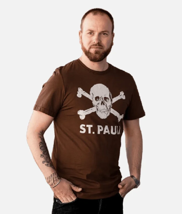 St. Pauli Totenkopf T Shirt Braun (2)